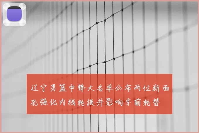辽宁男篮中锋大名单公布两位新面孔强化内线轮换并影响季前轮替